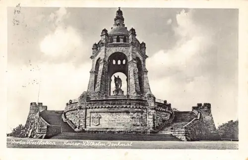 Deutschland Porta Westfalica Kaiser Wilhelm Denkmal, alte Postkarte