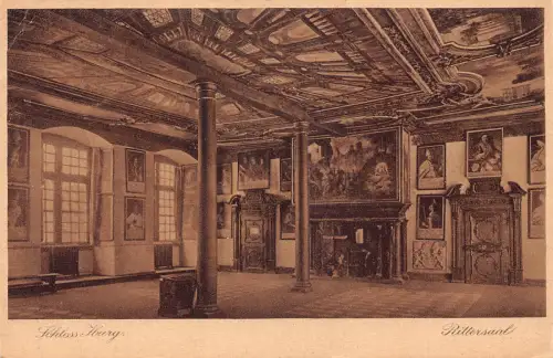 Deutschland 1926 Schloss Iburg Rittersaal Saal Vintage Postkarte