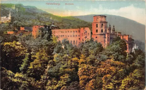 Deutschland Heidelberger Schloss Vintage Postkarte