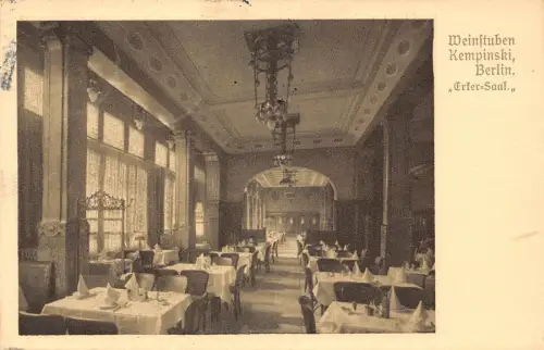 Deutschland Berlin Kempinski 1909 Restaurant Vintage Postkarte