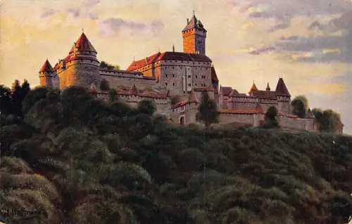 Deutschland Schloss Hohkönigsburg Vintage Postkarte