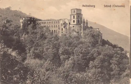 Deutschland 1908 Heidelberg Schloss Ostseite Schloss Vintage Postkarte
