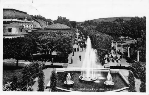 Deutschland Bad Salzuflen 1933 Leuchtfontaene Brunnen Vintage Postkarte