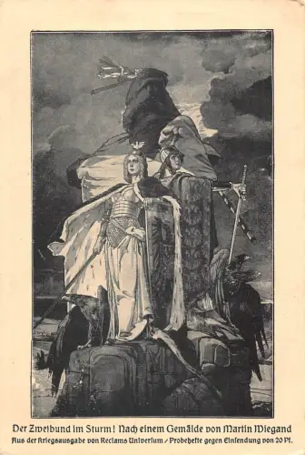 Allianz nach Sturmkönig und Königinadler auf Klipp Kunst Martin Wiegand Postkarte