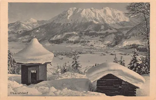 Deutschland 1926 Oberstdorf Blick vom Cafe Bergkristall Vintage Postkarte