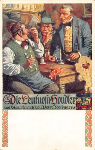 Kunstwappen 1920 Leutnant Hondler aus Stoanteirisch Pfeife Rauch Postkarte