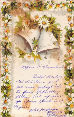 Griechenland 1901 Paar Glocken Gänseblümchen Blumen Vintage Postkarte
