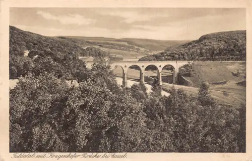 Deutschland Fuldatal mit Kragenhofer Brücke Vintage Postkarte