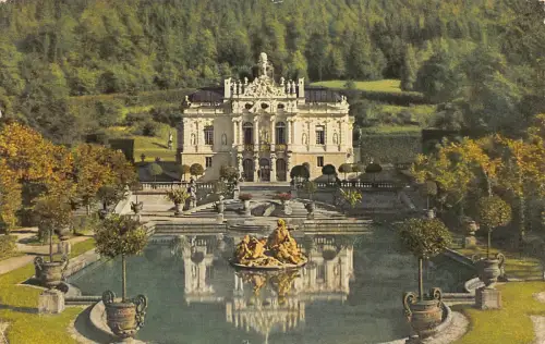 Deutschland Schloss Linderhof Schloss Vintage Postkarte