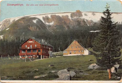 Polen Riesengebirge Alte und Neue Schlingelbaude Postkarte