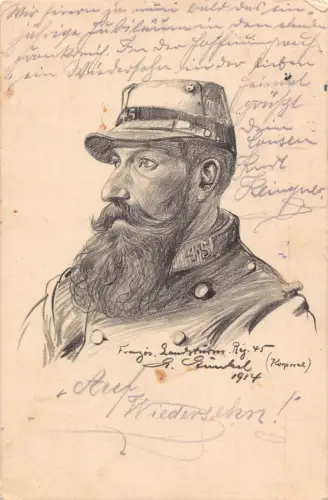 Kunst von Ernst Guenkel Französische Infanterie Soldat Portrait 1915 1. Weltkrieg Feldpostkarte