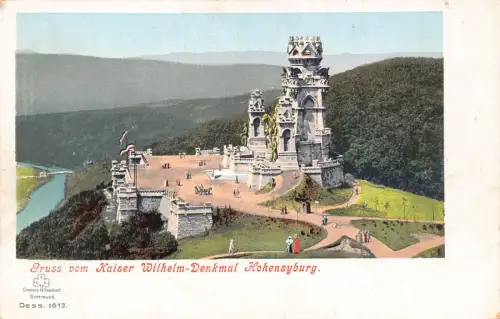 Deutschland Gruss vom Kaiser Wilhelm Denkmal Hohensyburg Denkmal Vintage Postkarte