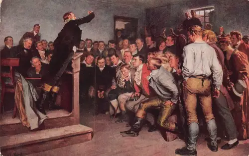 Kunst von Arthur Kampf Professor Steffens Klasse in Breslau 1813 alte Postkarte