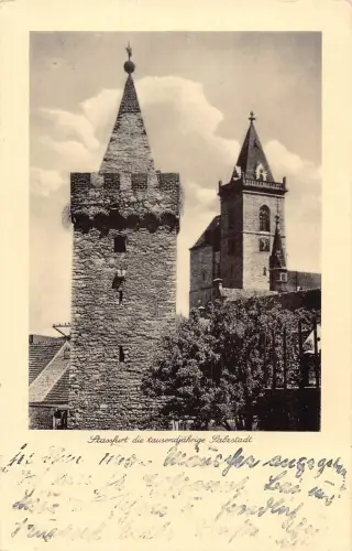 Deutschland 1937 Stassfurt die Tausendjaehrige Salzstadtturm Vintage Postkarte