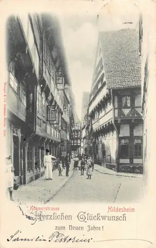 Deutschland 1904 Neujahrsgrüße Kramerstraße Hildesheimer Straße Vintage Postkarte