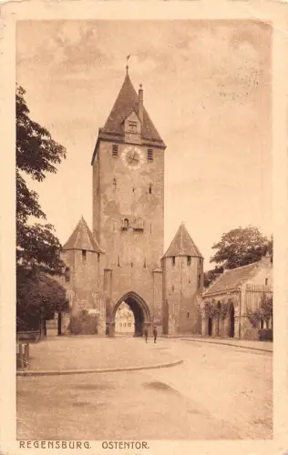 Deutschland 1916 Regensburg Ostentor Turmuhr 1. Weltkrieg Feldpostkarte