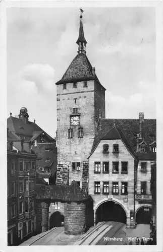 Deutschland 1933 Nürnberg Weisser Turm alte Postkarte