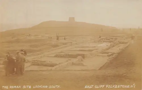 England East Cliff Folkestone Roman Site South View Archäologen Postkarte