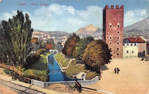 Italien Trient Torre Vanga Turm 1915 WWI Feldpost Vintage Postkarte