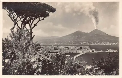 Italien Napoli Neapel Vesuv Gesamtansicht Vintage Postkarte