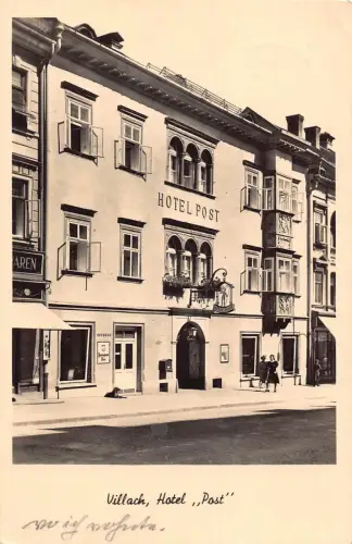 Österreich Villach Hotel Post Vintage Postkarte