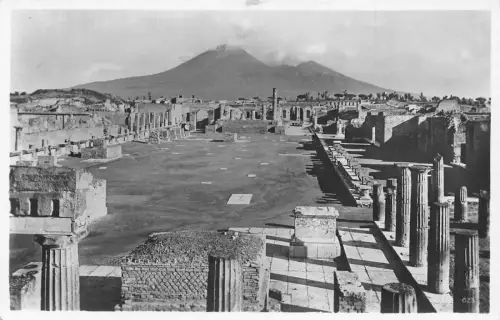 Italien Pompeji Ruinen Berg Vesuv Gesamtansicht Vintage Postkarte