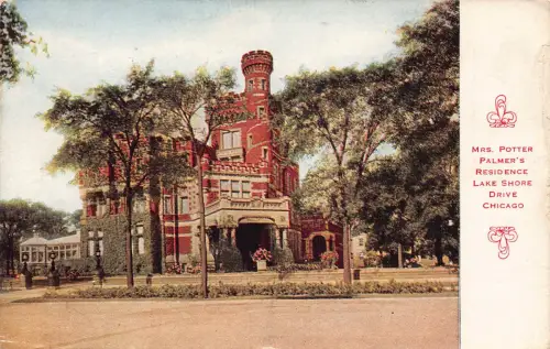 USA Illinois Chicago Mrs Potter Palmer's Residence Lake Shore 1913 Postkarte
