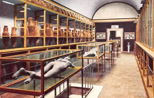Italien Pompeji Museum Innenraum Vintage Postkarte