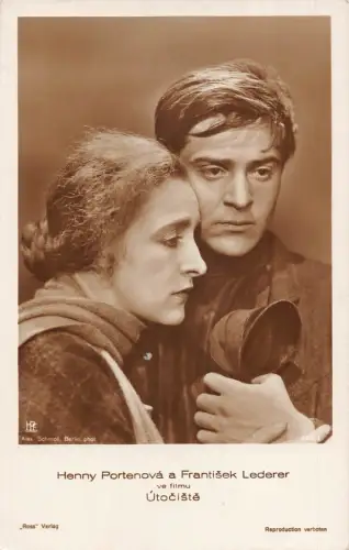 Henry Portenova und Frantisek Lederer Filmstars Kino Ross Vintage Postkarte
