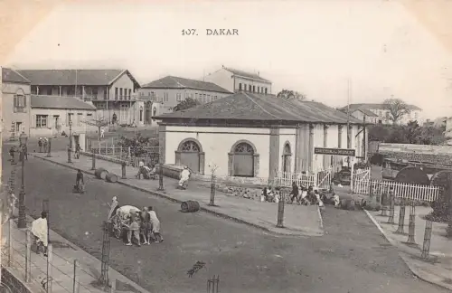 Senegal Dakar Richtung Militaire Wagen Militärhaus Vintage Postkarte