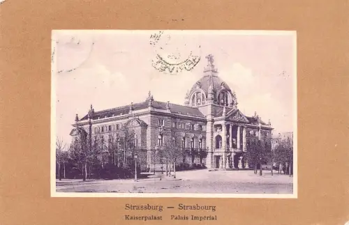 Frankreich 1909 Straßburg Straßburg Kaiserpfalz Passepartout Vintage Postkarte