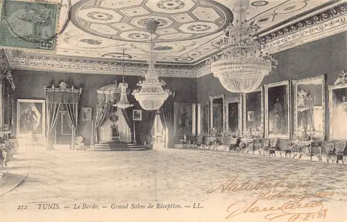 Tunesien Tunis Le Bardo Grand Salon de Reception 1908 alte Postkarte