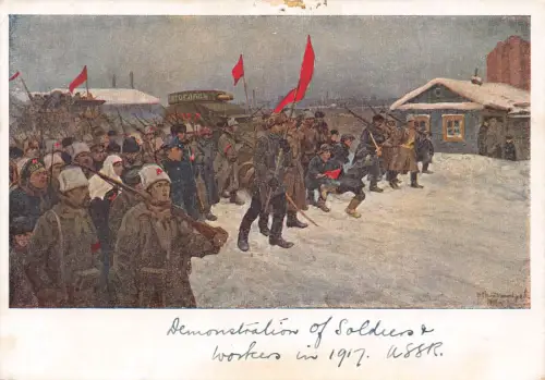 UdSSR Russland 1917 Rote Revolution Soldaten Vintage Postkarte