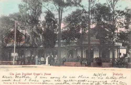 Südafrika 1905 Pretoria Late President Krüger's House alte Postkarte