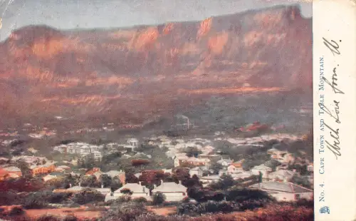 Südafrika Kapstadt 1904 Gesamtansicht und Tafelberg Vintage Postkarte