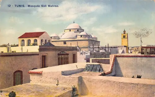 Tunesien Tunis Moschee Moschee Sidi Mahrez Vintage Postkarte