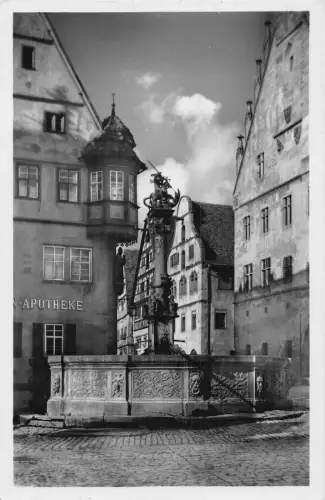 Deutschland Rothenburg o T St Georgs Brunnen Apotheke Vintage Postkarte