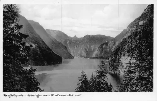 Deutschland König See See Berg Vintage Postkarte