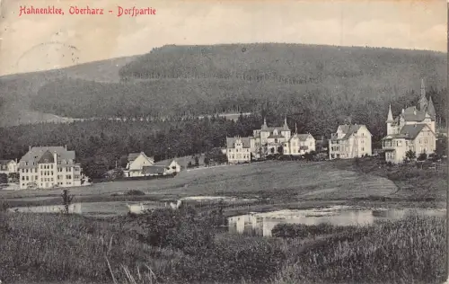 Deutschland 1915 Hahneklee Oberharz Dorfpartie Vintage Postkarte