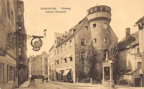 Deutschland 1916 Regensburg Wiedfang Goldene Barengasse 1. Weltkrieg Feldpostkarte