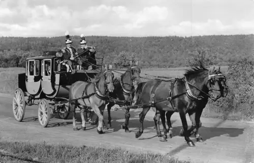 Deutschland Bad Kissingen Postkutsche Postkutsche RPPC Vintage Postkarte