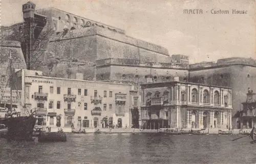 Malta Custom House Vintage Postkarte