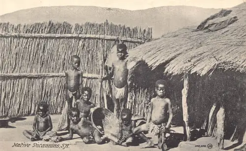 Südafrikanische einheimische Picannins Kinder ethnische Vintage Postkarte