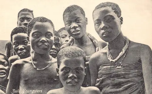 Südafrika Zulu Jugendliche ethnische Vintage Postkarte