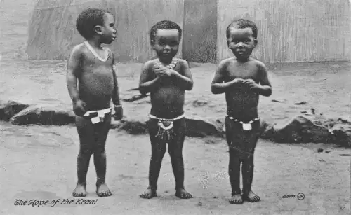 Südafrikanische Hoffnung der Kraal Kinder ethnische Vintage Postkarte