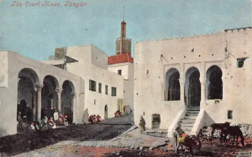 Marokko Tanger Das Hofhaus Vintage Postkarte