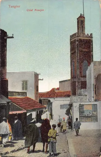 Marokko Tanger Häuptling Moschee Basar Vintage Postkarte