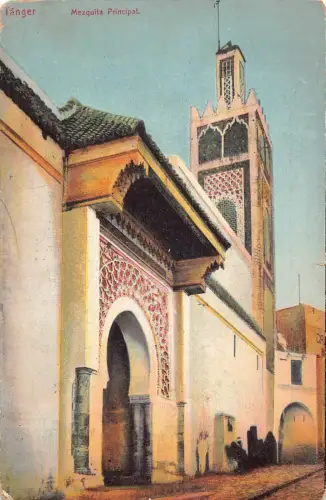 Marokko Tanger 1909 Mezquita Principal Vintage Postkarte