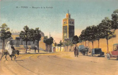 Tunesien Tunis Moschee de Kasbah Esel Vintage Postkarte