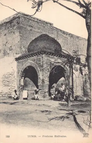 Tunesien Tunis Fontaine Halfouine Well Vintage Postkarte
